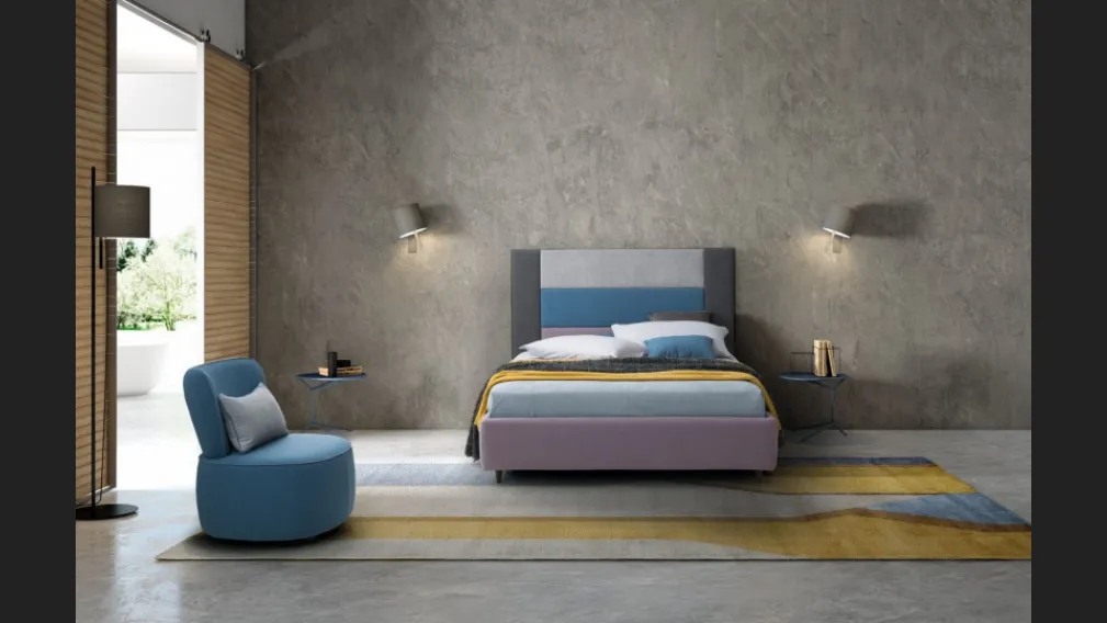 Letto singolo con testiera modulare Ground di Le Comfort