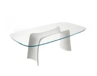 Tavolo di design con top in vetro e base in plastica Baydur di Midj