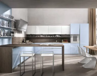 Cucina Moderna angolare con penisola Reflexa 04 in laminato di Home Cucine