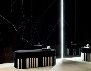 Piastrelle Delight effetto marmo Marquina Nero di Lea Ceramiche