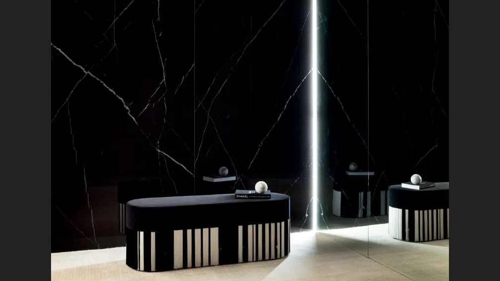 Piastrelle Delight effetto marmo Marquina Nero di Lea Ceramiche